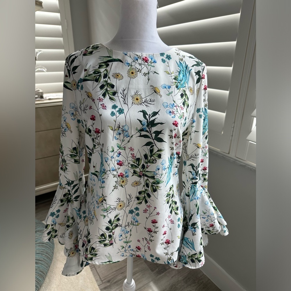 Gracia Floral Print Long Sleeve Top, Size L